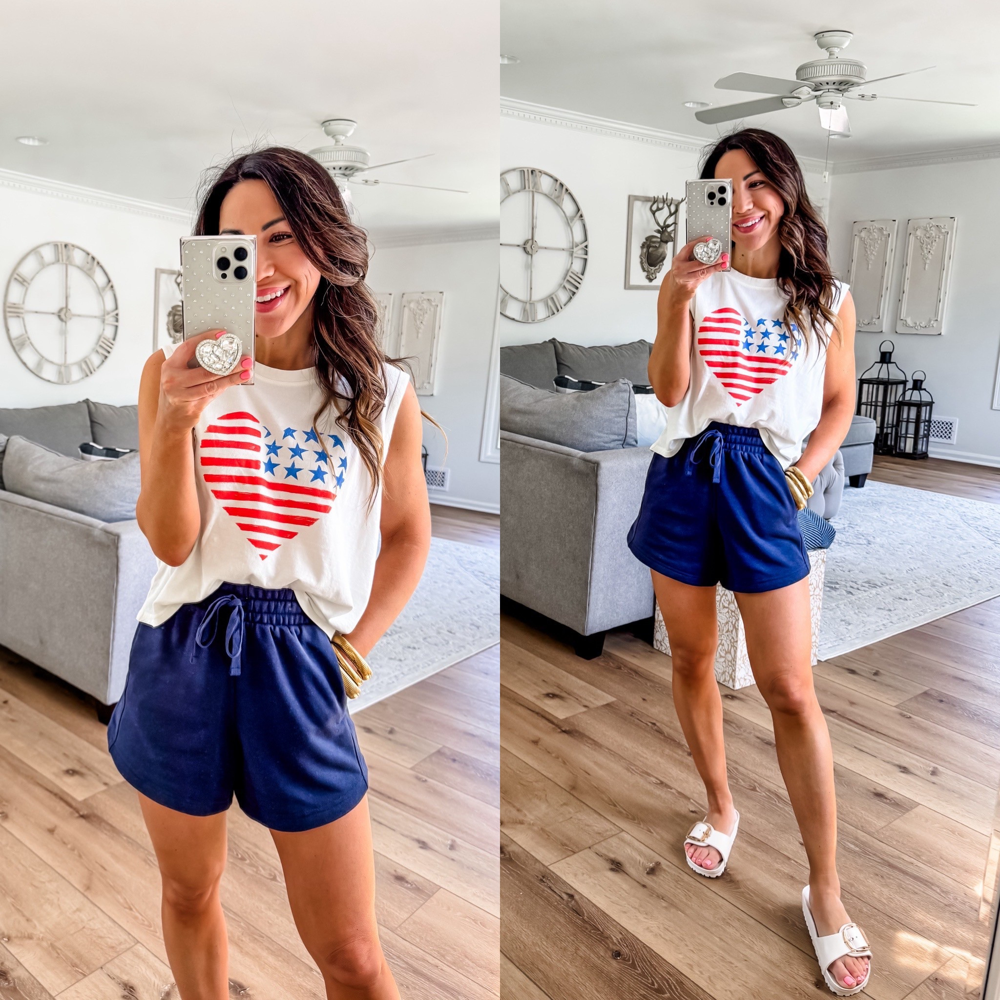 Code Tammy10. Small graphic tank top. Small shorts. MDW outfit, Americana, 4th of July outfit 



#LTKFindsUnder50 #LTKOver40 #LTKSaleAlert