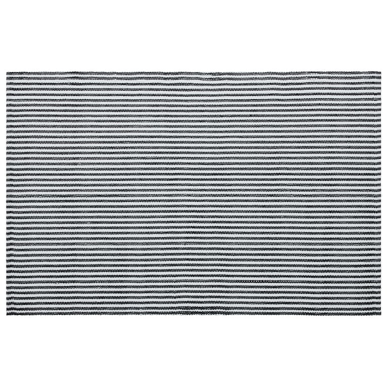 My Texas House Black Striped Indoor/Outdoor Layering Rug, 38" x 58" | Walmart (US)