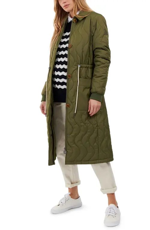 Barbour Astley Quilted Coat in Dk Moss at Nordstrom, Size 10 Us | Nordstrom