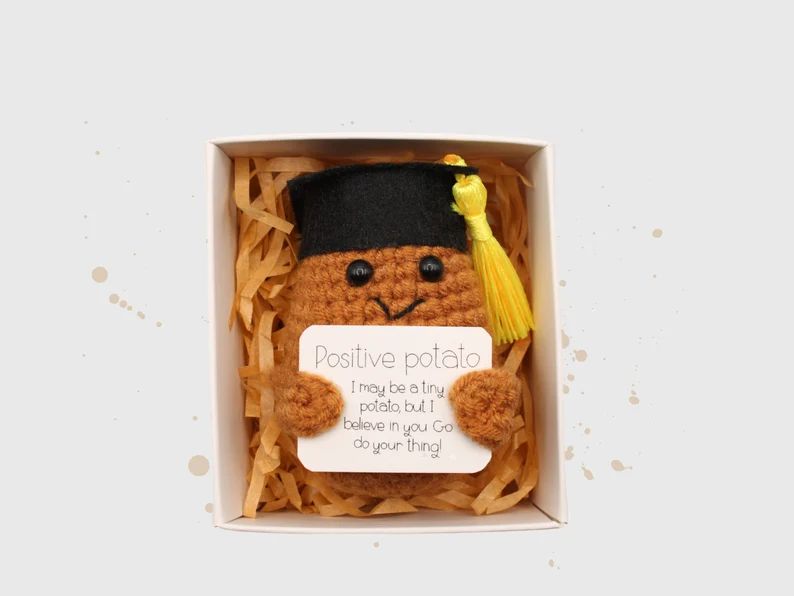 Graduation Positive Potato With Stand, Cheer Up, Thinking of You Crochet Toy, Handmade Best Frien... | Etsy (US)