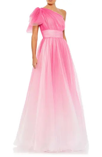 Mac Duggal Glitter Ombre Ruffled One Shoulder Ballgown | Nordstrom | Nordstrom