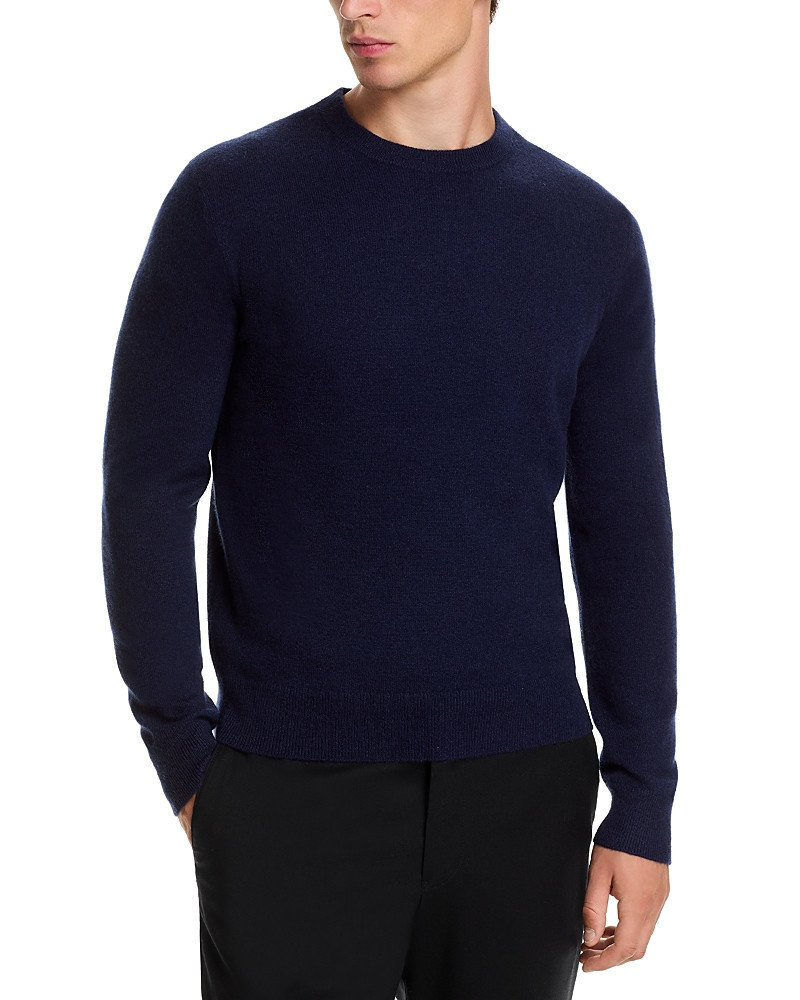 Navy blue cashmere crewneck sweater
