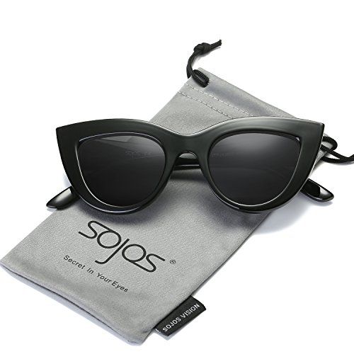 SojoS Retro Vintage Cateye Sunglasses for Women Plastic Frame Mirrored Lens SJ2939 With Black Frame/ | Amazon (US)