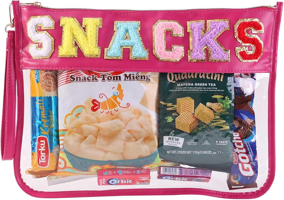 TopTTanBo Chenille Letter Clear Bag Purse Multi-purpose Transparent Waterproof Snacks Makeup Tote... | Amazon (US)