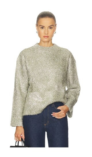 SIMONMILLER Cher Tinsel Knit Sweater in Metallic Silver. - size M | Revolve Clothing (Global)