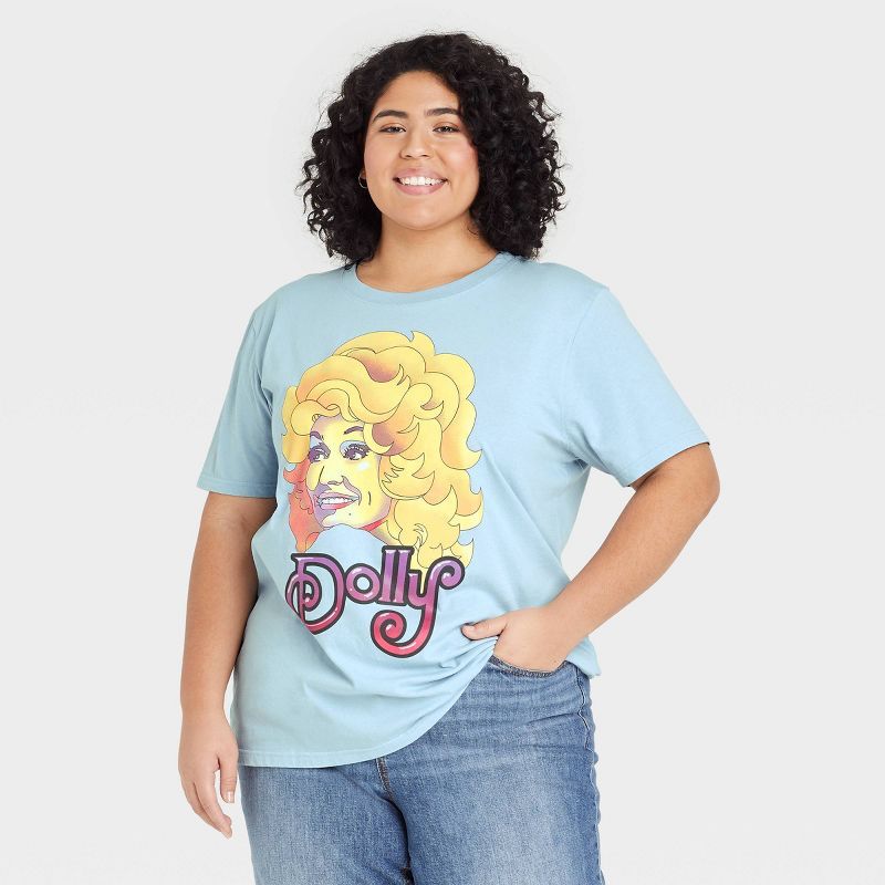 Women's Dolly Parton Short Sleeve Graphic T-Shirt - Blue | Target