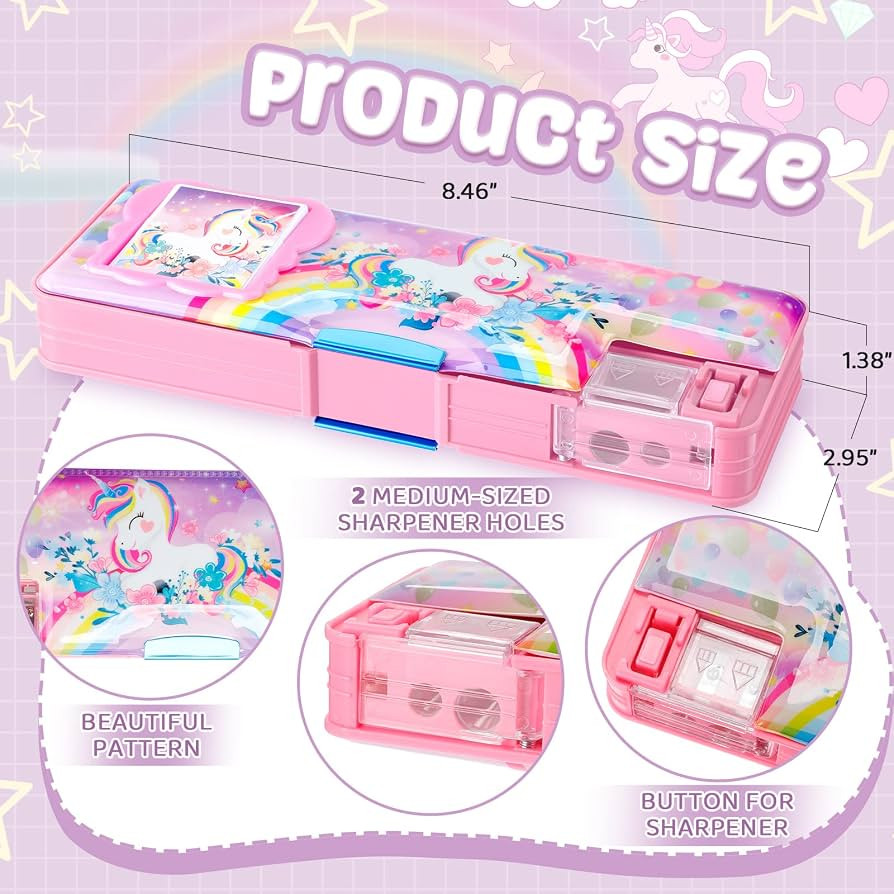 Multifunctional Pencil Box for Girls, Unicorn Pencil Case with Calculator and Sharpener, 2026 Bac... | Amazon (US)