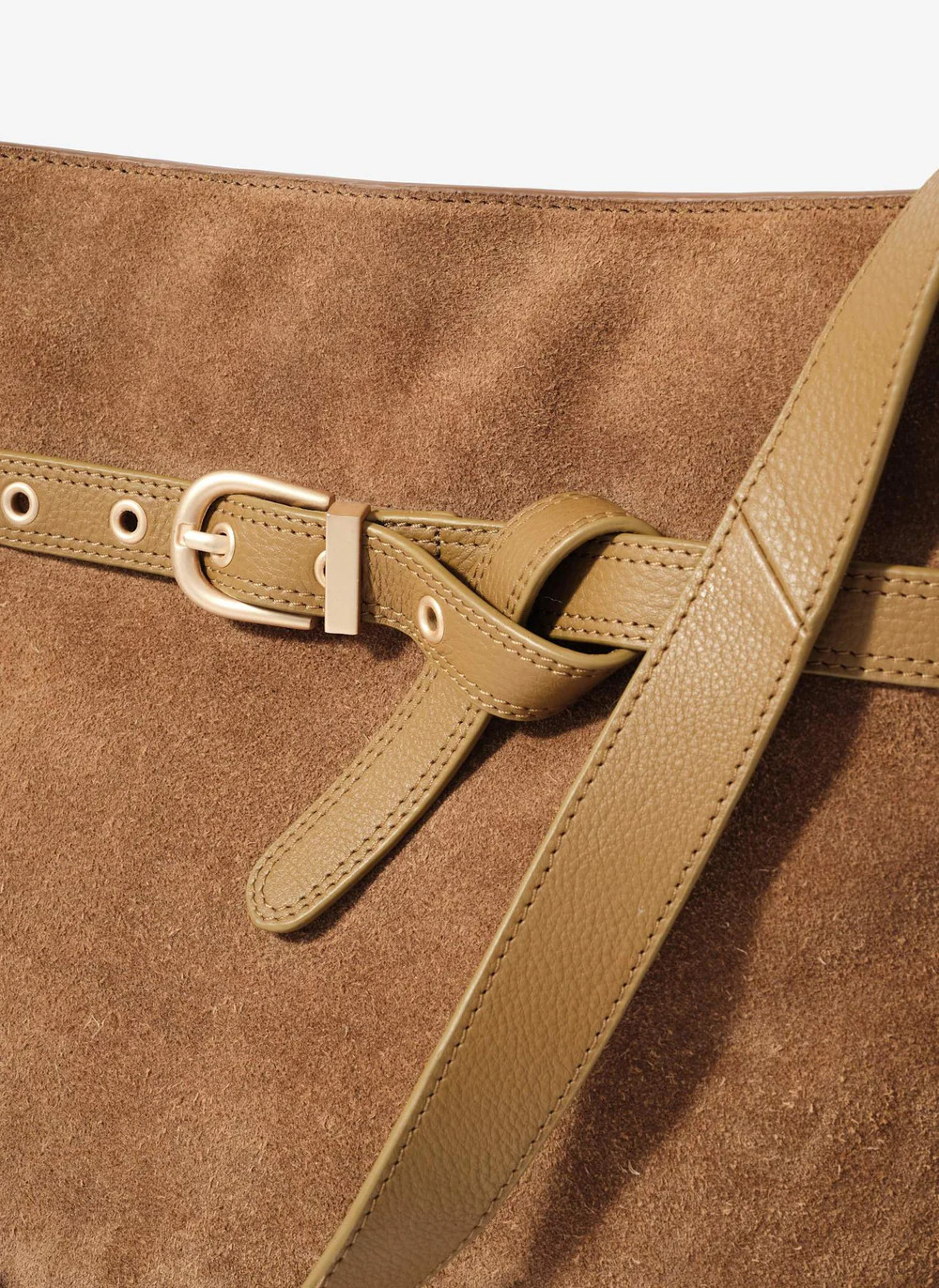 Maci Tan Suede Bucket Bag | Mint Velvet - US