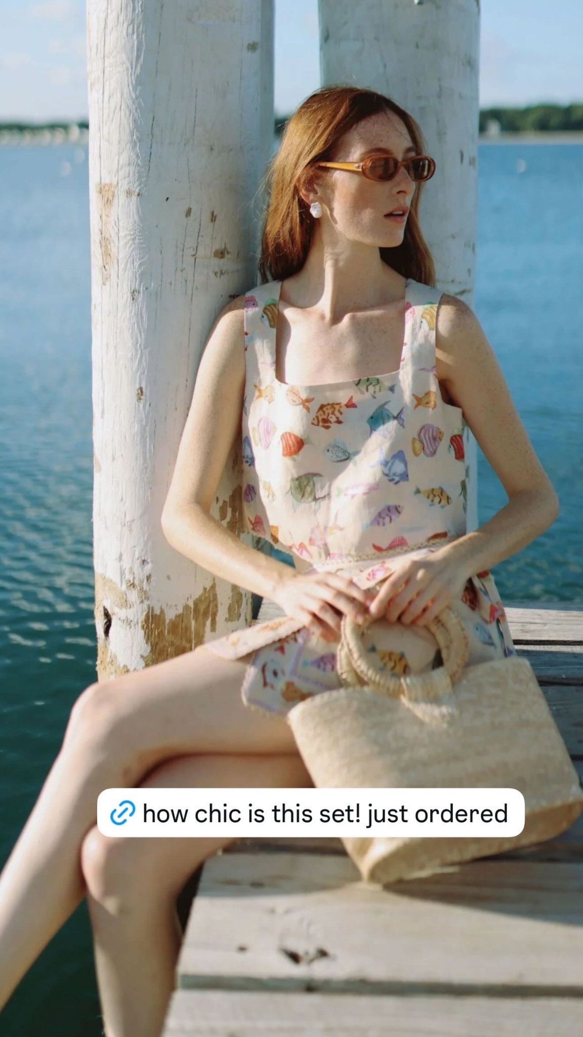 just ordered this chic set for spring/summer 💫  the fish print is so fun! Will be styling with raffia accessories and strappy sandals!

#LTKSeasonal