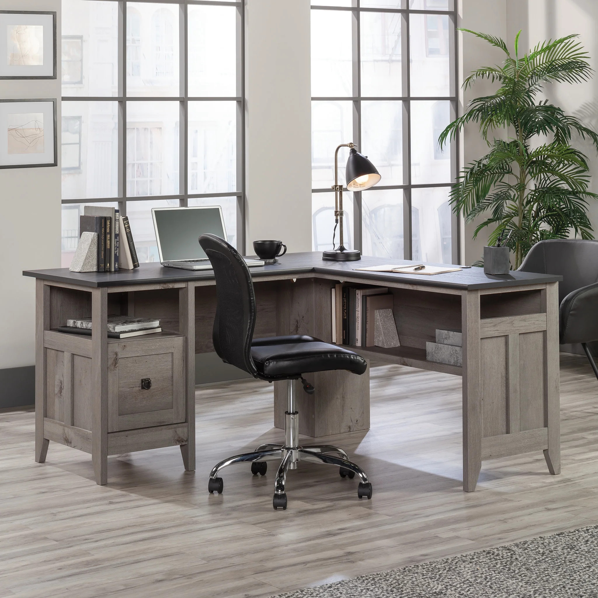 Sauder August Hill L-Shaped Computer Desk, Mystic Oak Finish | Walmart (US)