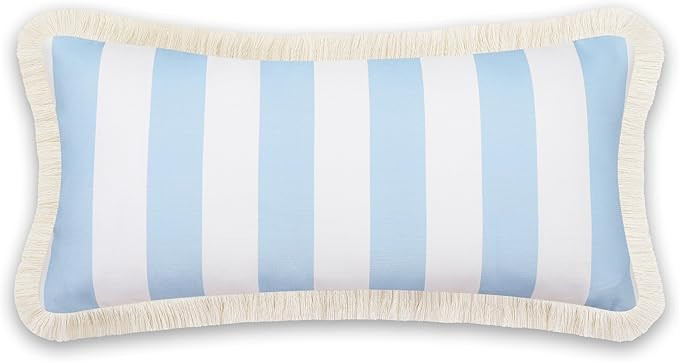 Hofdeco Premium Coastal Patio Indoor Outdoor Long Lumbar Pillow Cover Only, 12"x26" Water Repelle... | Amazon (US)