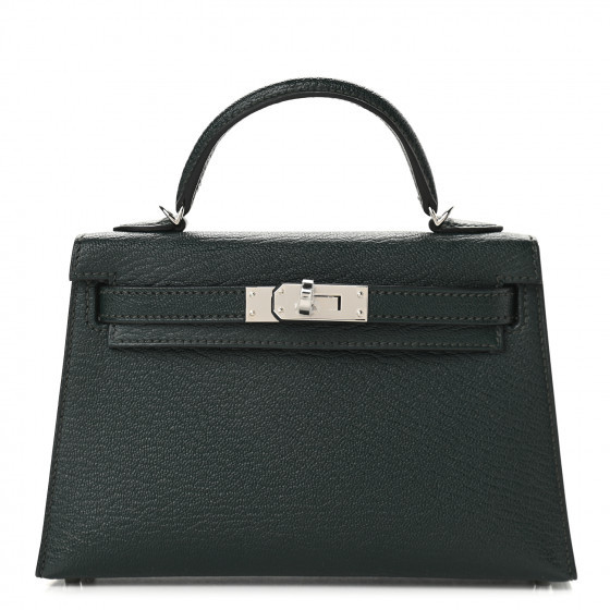 HERMES Chevre Mysore Verso Mini Kelly Sellier 20 Vert Titien Bleu Atoll | FASHIONPHILE | Fashionphile