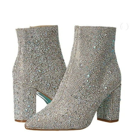 Earlde Womens Cady Embellished Ankle Boots Rhinestone | Walmart (US)