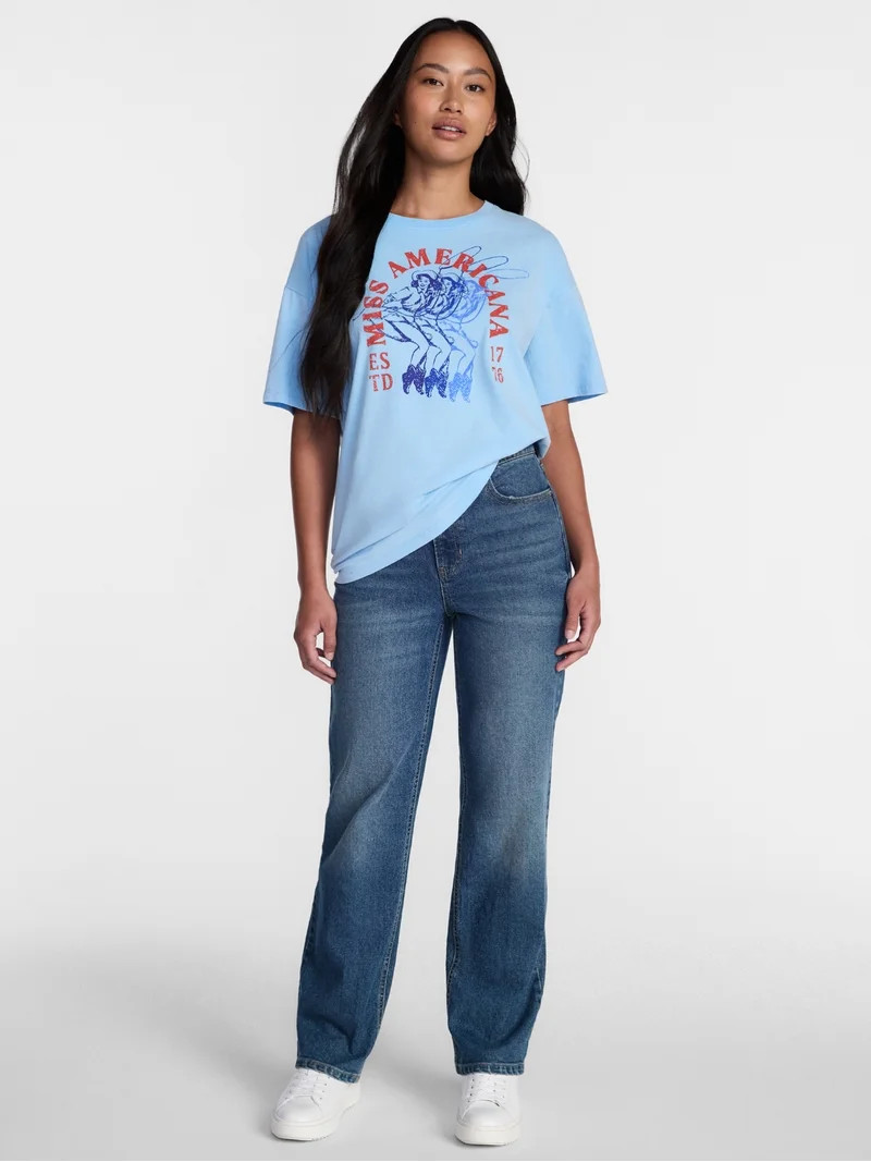 Miss Americana Women's Graphic Cotton Tee with Short Sleeves from Way to Celebrate, Sizes XXS-XXL | Walmart (US)
