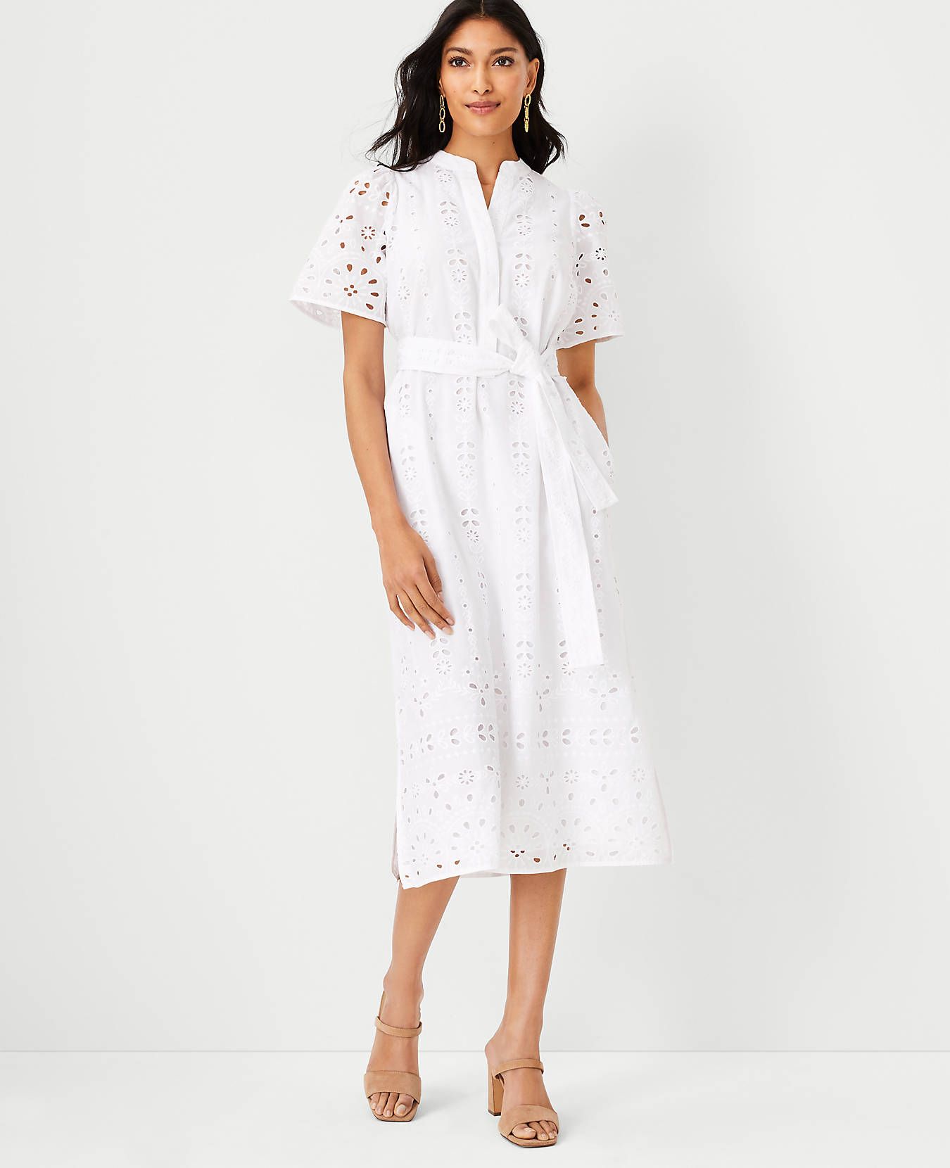 Eyelet Belted Shirtdress | Ann Taylor (US)