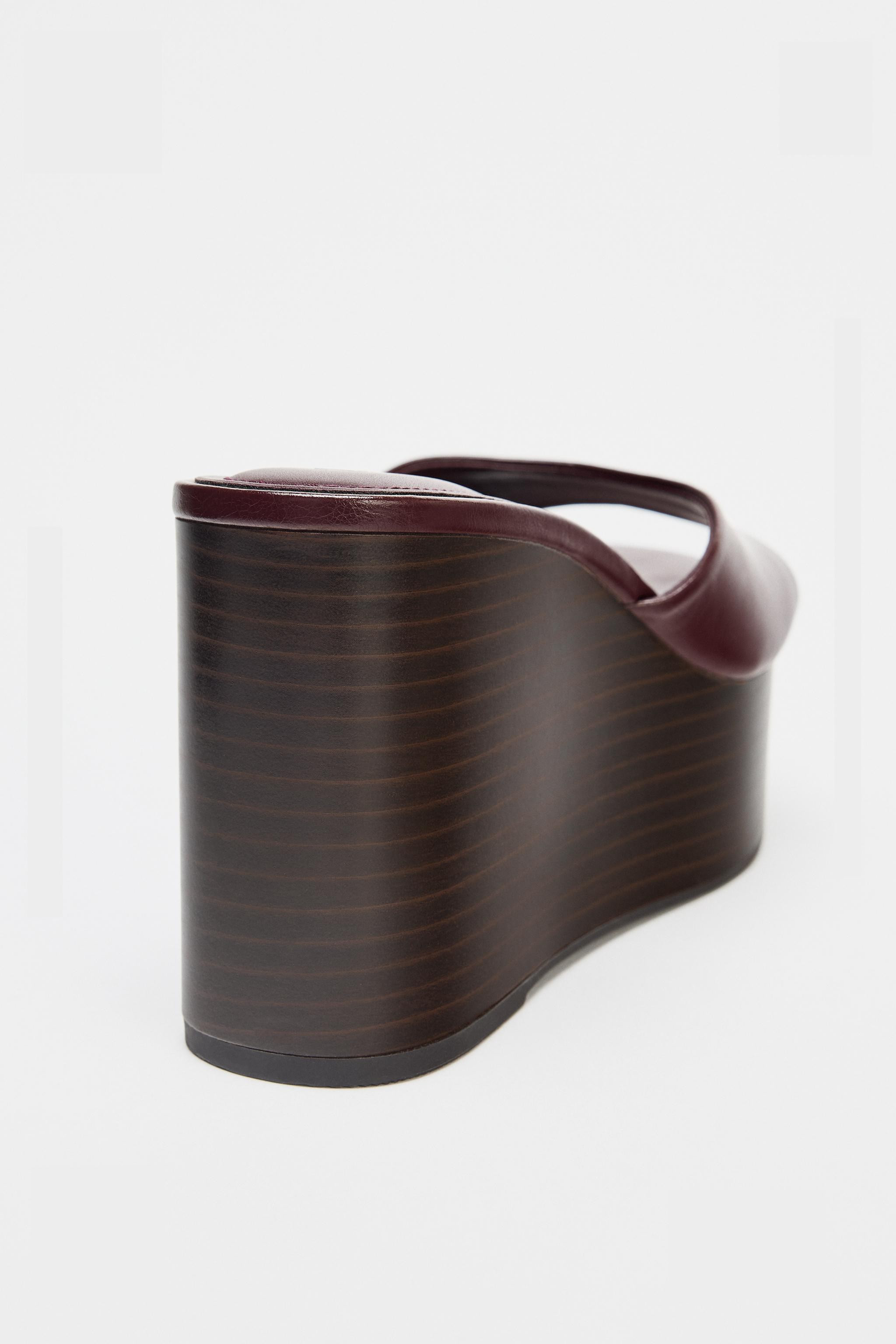 CRACKLED EFFECT WEDGE SANDALS | Zara US