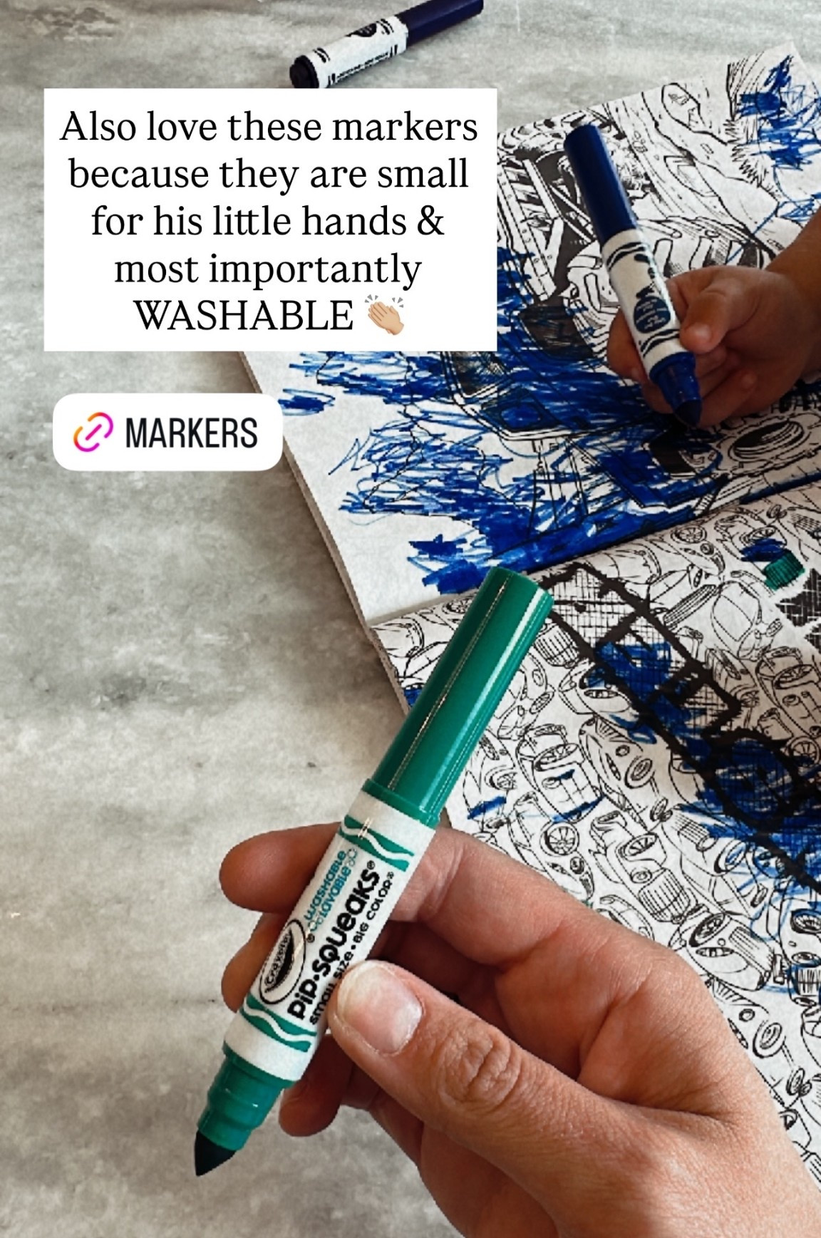 Keeping him entertained AND quiet 🙌 This monster truck coloring book has been a total win – he colors every single day now! Pair it with these mini washable markers, perfect for little hands and easy cleanup.

#kidsactivities #toddleractivities #preschoolactivities #boymomlife #toddlerboymom #momlifehacks #amazonfinds #amazonforkids #kidsamazonfinds #giftideasforkids #quiettimeactivities #creativekids #coloringbookforkids #washablemarkers #kidsartsandcrafts #toddlermusthaves #preschoolmusthaves #momapproved #amazonfavorites #playtimefun