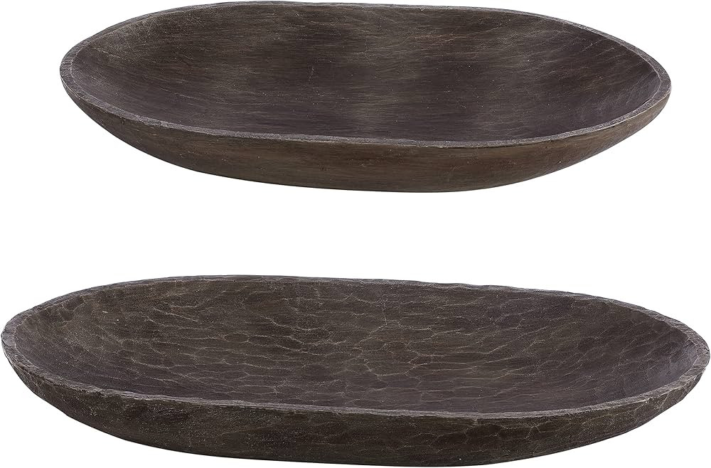 SAFAVIEH Home Collection Trellen Zen Brown Faux Wood Long Bowl Table Decor (Set of 2) RDC1209A-SE... | Amazon (US)