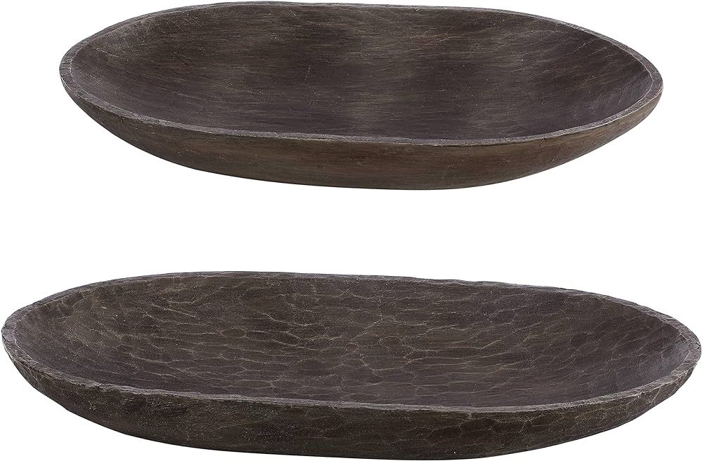 SAFAVIEH Home Collection Trellen Zen Brown Faux Wood Long Bowl Table Decor (Set of 2) RDC1209A-SE... | Amazon (US)