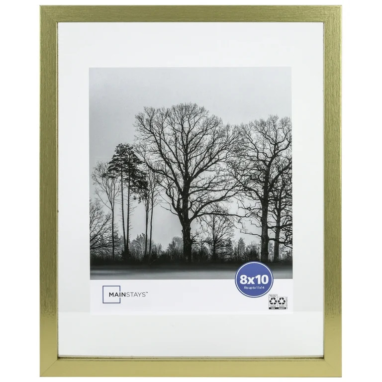 Mainstays 11x14 Float to 8x10 Gold Wall Float Picture Frame - Walmart.com | Walmart (US)
