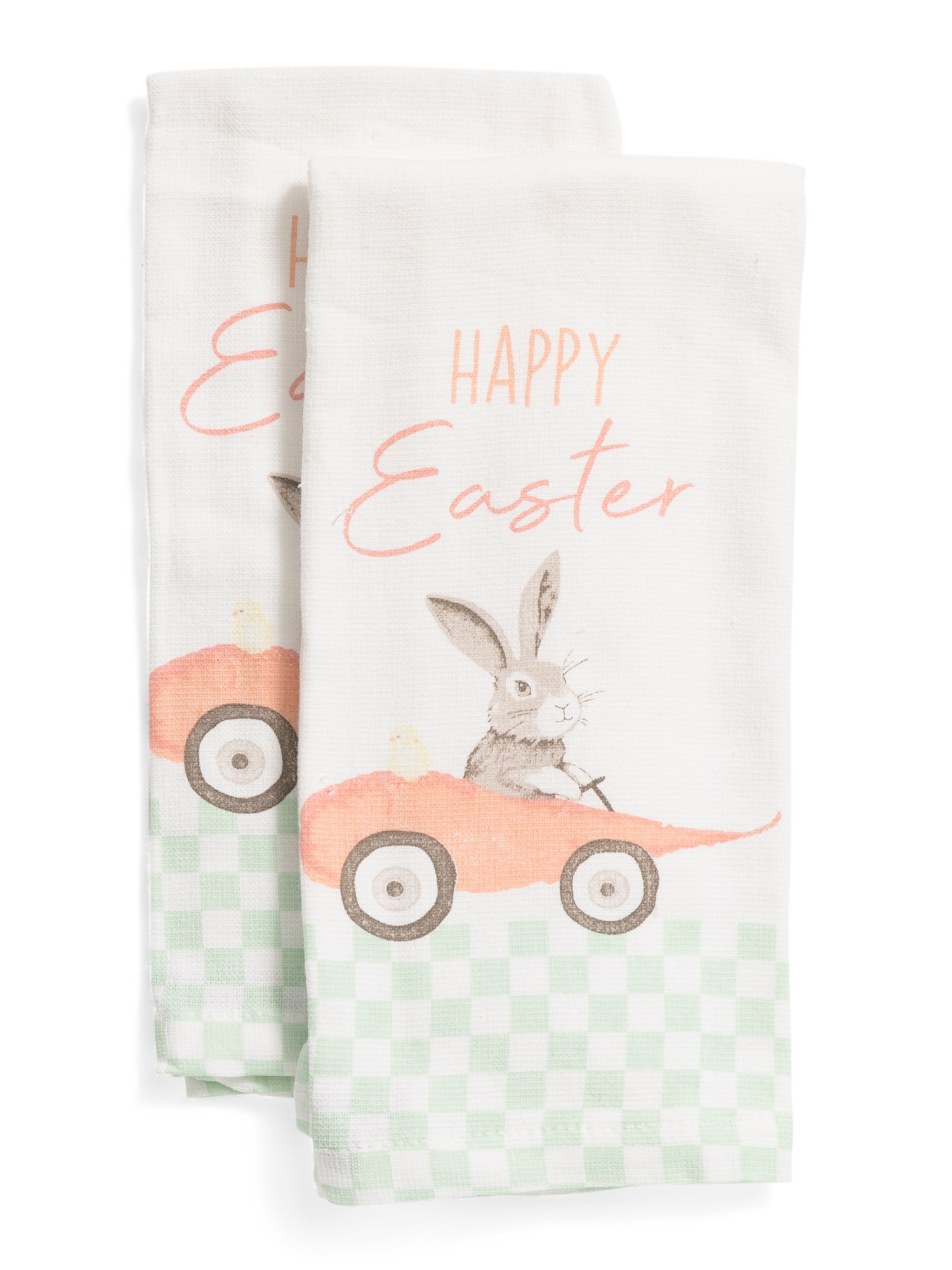 2pk Bunny Carrot Car Kitchen Towels | TJ Maxx