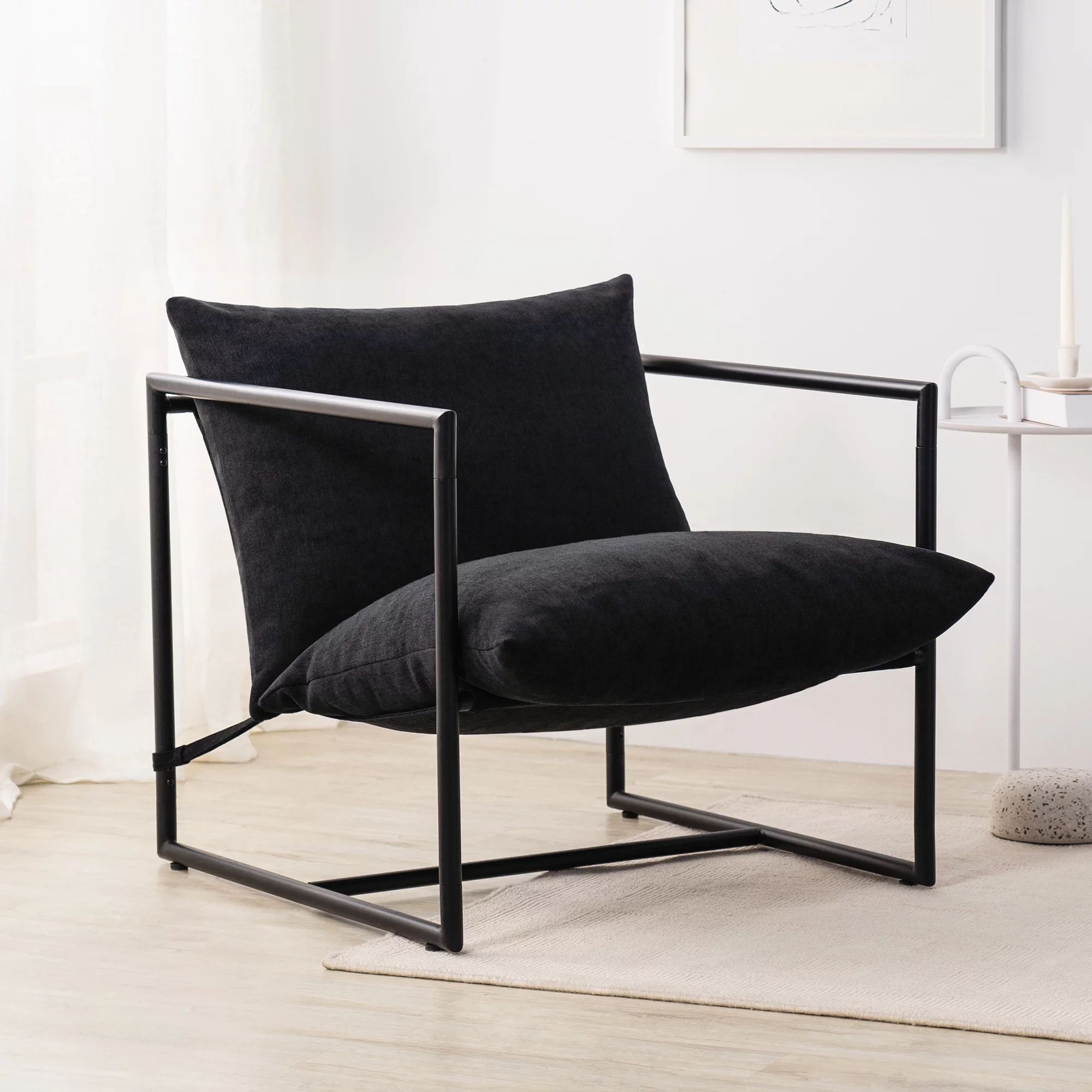 Zinus Aidan Metal Framed Sling Accent Chair, Black | Walmart (US)