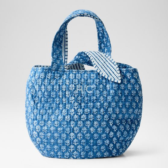 Block Print Quilted Tie Tote | Mark and Graham