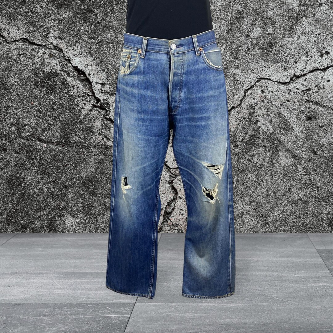 Vintage Levi's 509 Jeans: Ripped Medium Wash Denim, USA Made (W33 L27.5) - Etsy Canada | Etsy (US)