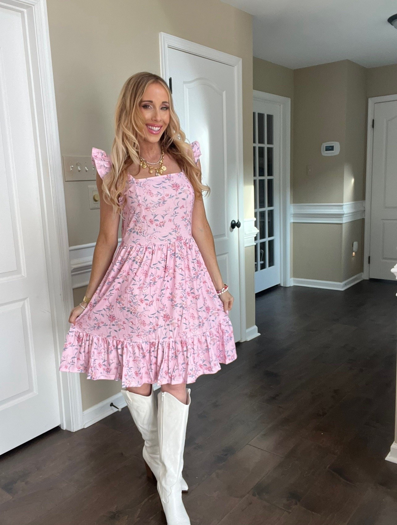 Pretty pink ruffle mini dress 🌸🌺

#LTKWatchNow #LTKSpringSale #LTKStyleTip