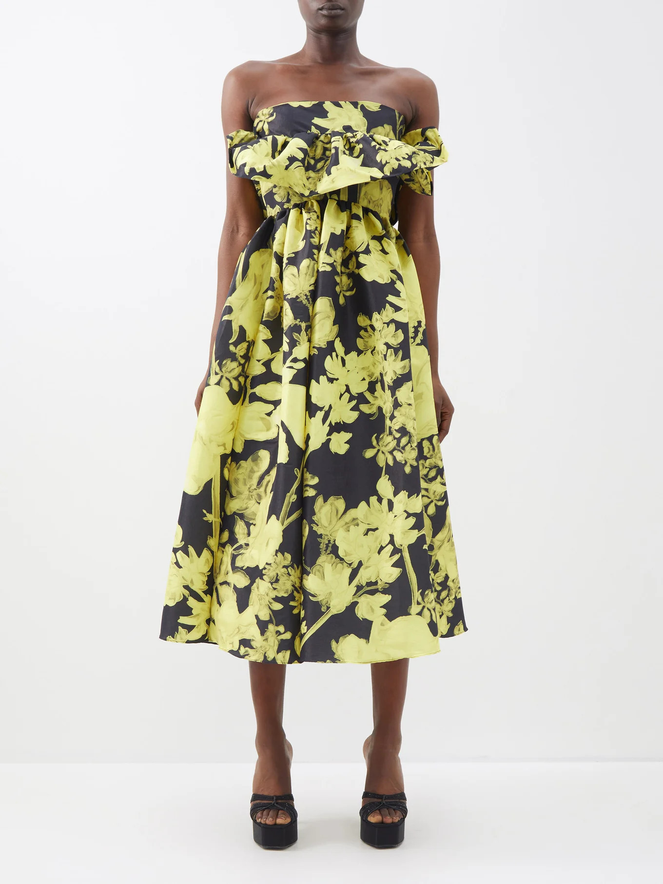 Lynn strapless printed taffeta midi dress | Kika Vargas | Matches (US)
