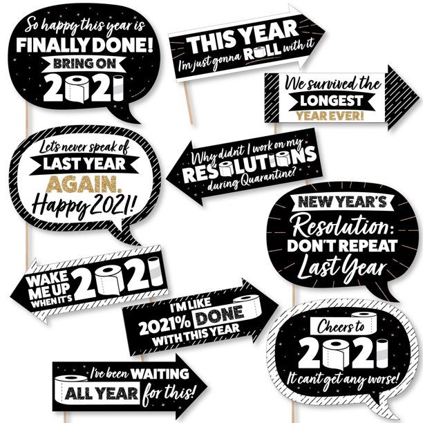Big Dot of Happiness Funny Rollin' in the New Year - 2021 New Year’s Eve Party Photo Booth Prop... | Walmart (US)