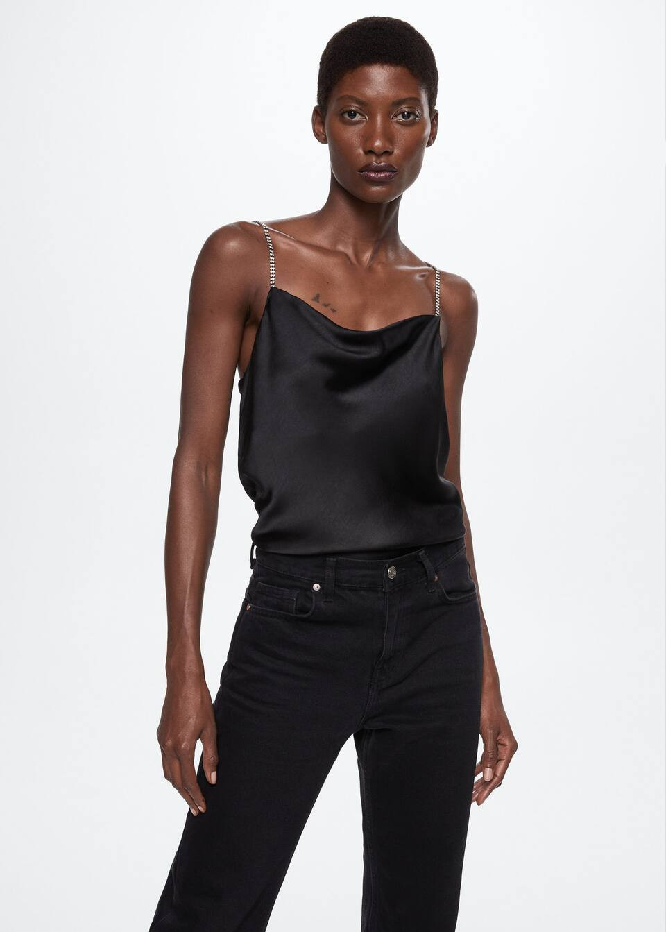 Lingerie top with jewel straps | MANGO (US)