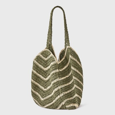 Straw Chevron Tote Bag - A New Day™ Green | Target