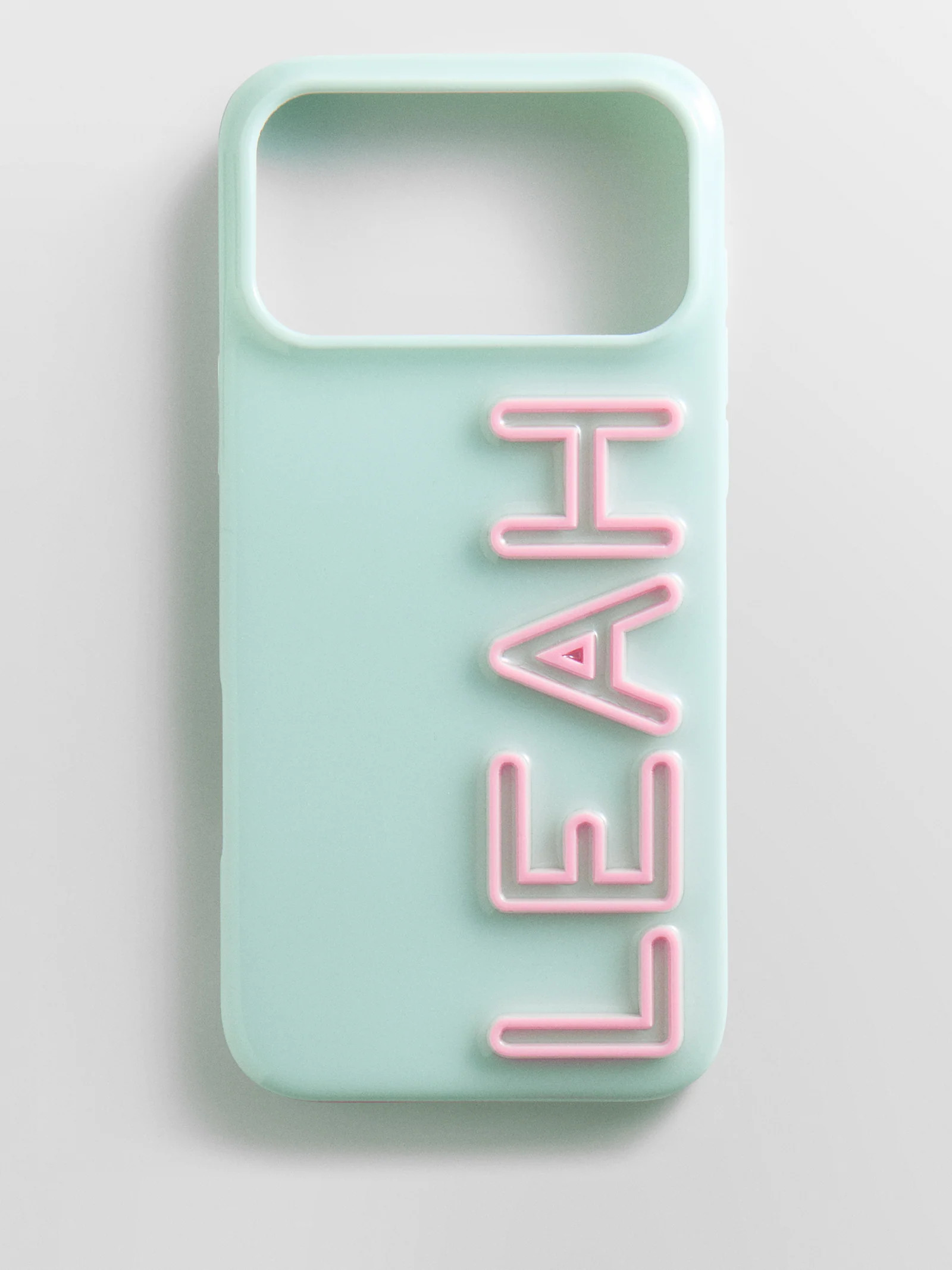 Fine Line Custom iPhone Case - Mint Green/Light Pink | BaubleBar