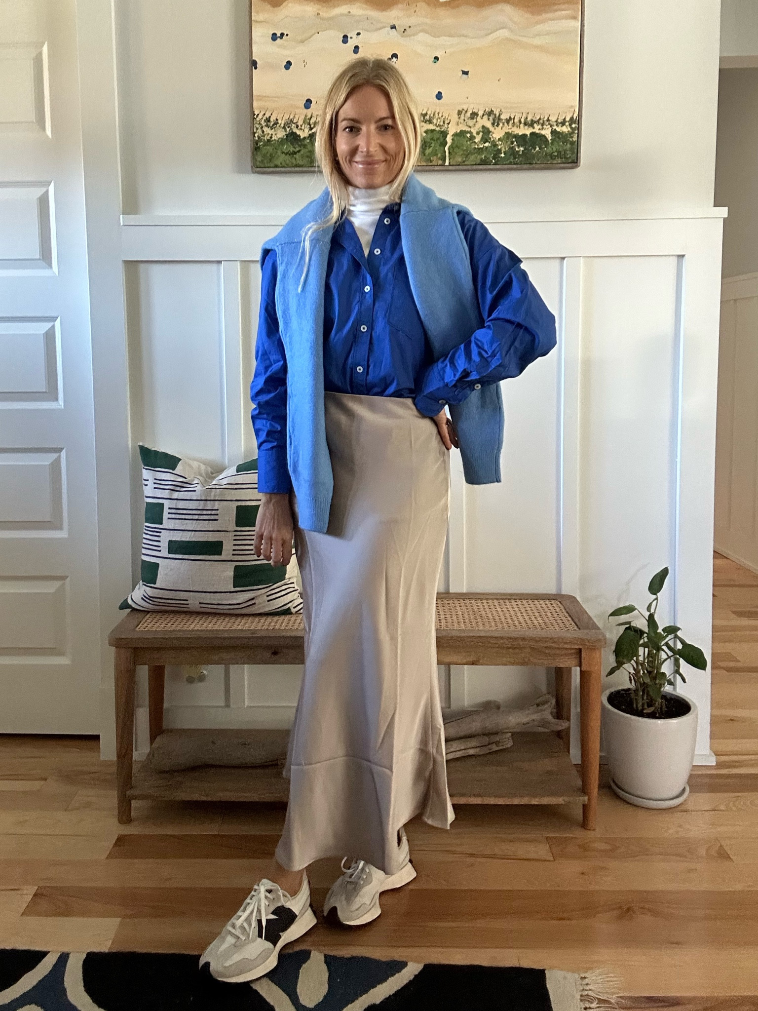 Winter blues 💙

Oversized button down runs big so size down. Wearing XS

#LTKshoecrush #LTKworkwear #LTKfindsunder100