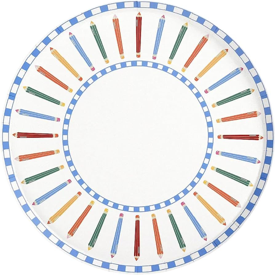 Gatherings by CP Pencil Dinner Plates, 8 Pack, 10.5 In, Colored Pencil Set | Amazon (US)