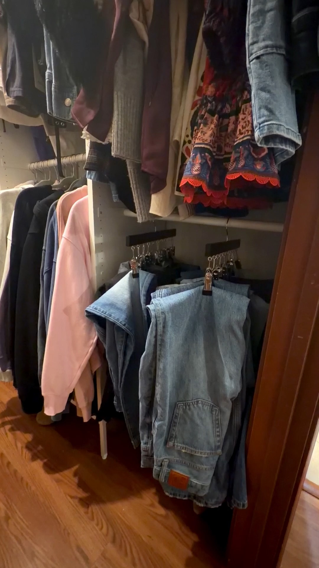 Pant organization for your closet. Easy way to hang your jeans

#LTKmomlife #LTKselfcare #LTKHome