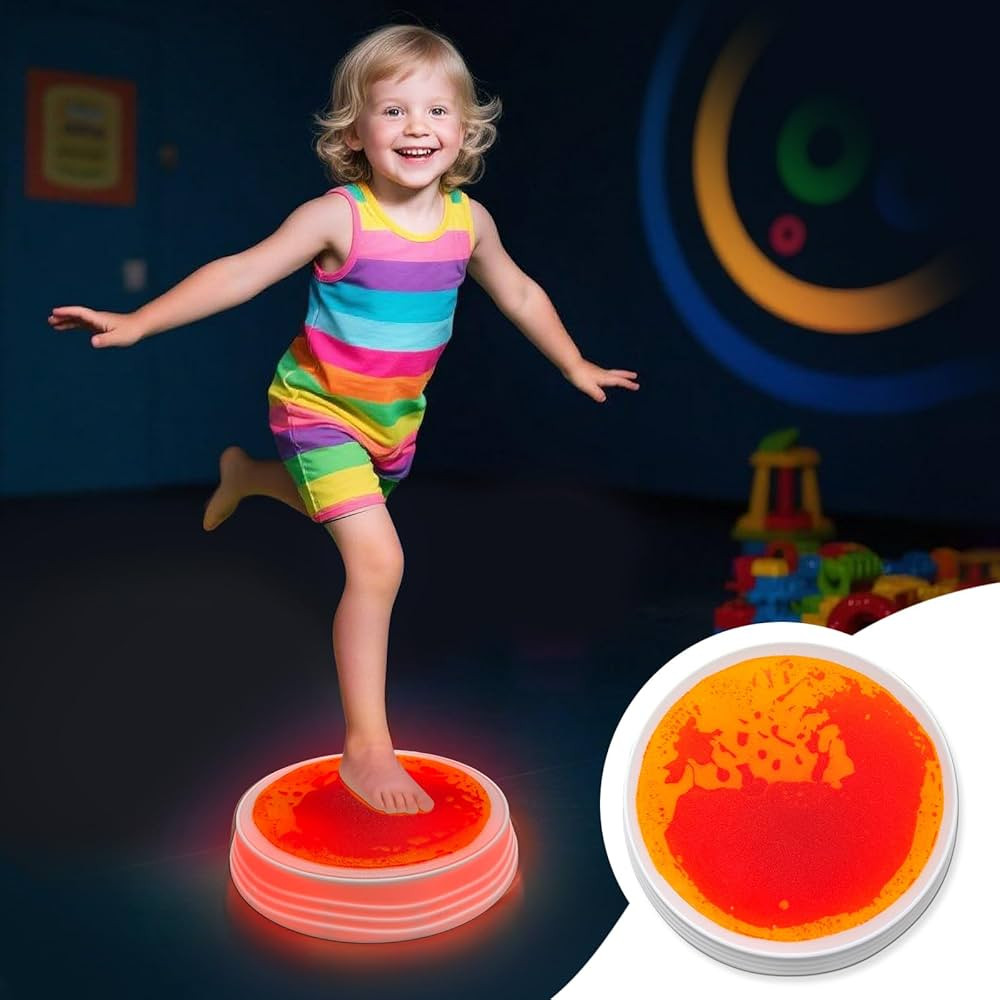 Liquid Light Up Stepping Stones - 1 Pack Round Liquid Sensory Balance Stones for Kids 3 Age Up | Amazon (US)