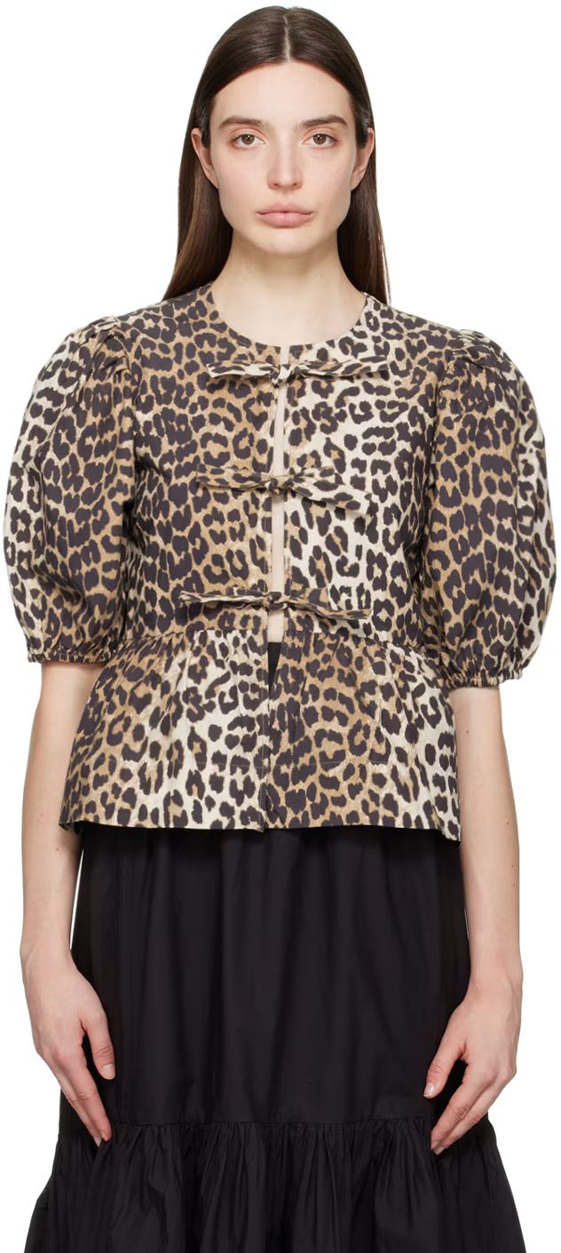 Brown Tie Blouse | SSENSE