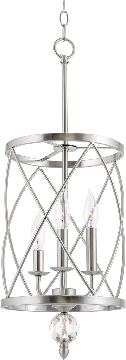 Kira Home Eleanor 26.5" 3-Light Modern Foyer Light Pendant Chandelier, Cylinder Metal Shade, Adju... | Amazon (US)