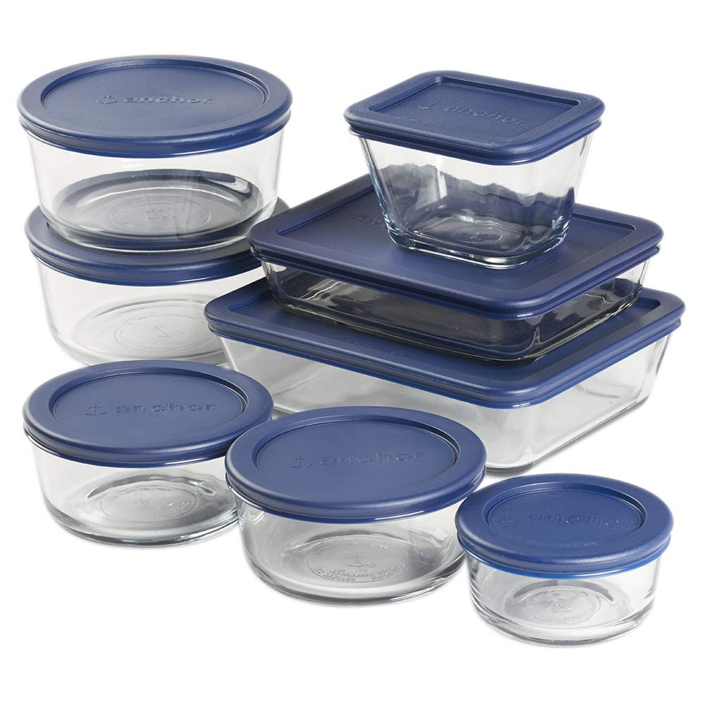 Amazon.com: Anchor Hocking 16 Piece Glass Storage Containers with Lids (8 Glass Food Storage Cont... | Amazon (US)