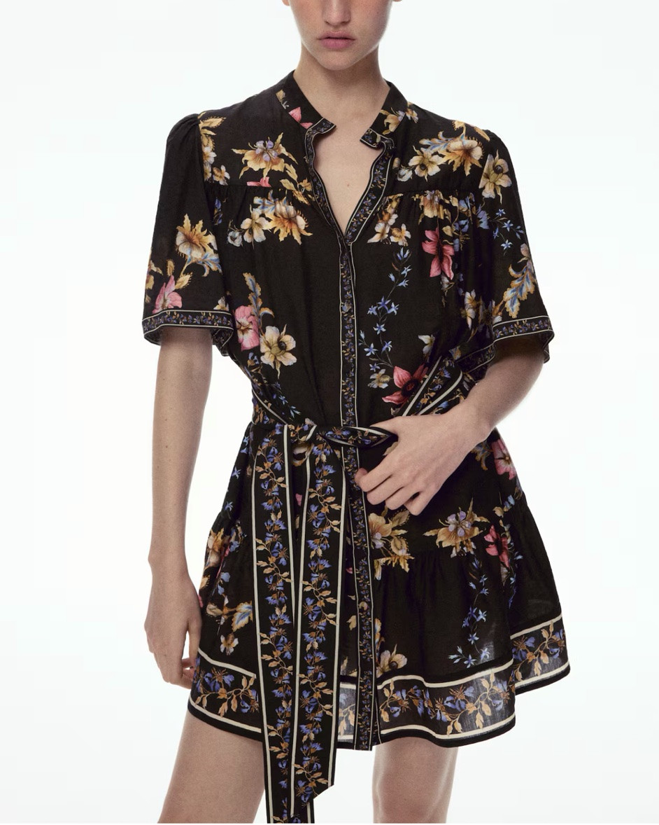 Black floral tie belt shirt dress

#LTKSeasonal