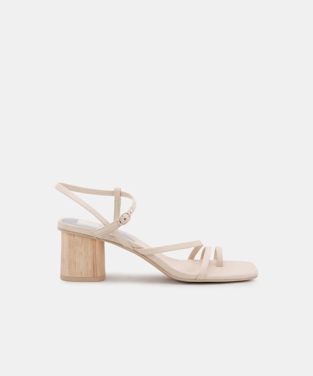 ZYDA HEELS IN IVORY LEATHER | DolceVita.com
