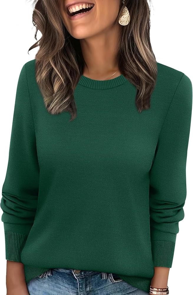 WIHOLL Sweaters for Women Lightweight Pullover Tops Long Sleeve Shirts Crewneck Fashion Clothing ... | Amazon (US)