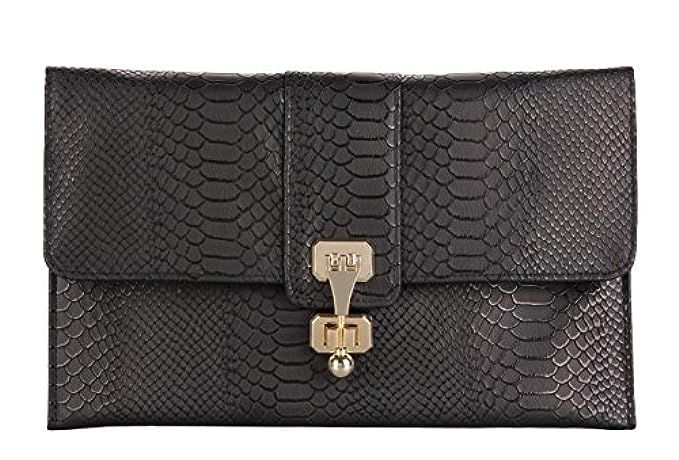 Grace Angel Women's Snake Skin Embossed Envelope Clutch Handbag Shoulder Carry Bag GA15470 | Amazon (US)