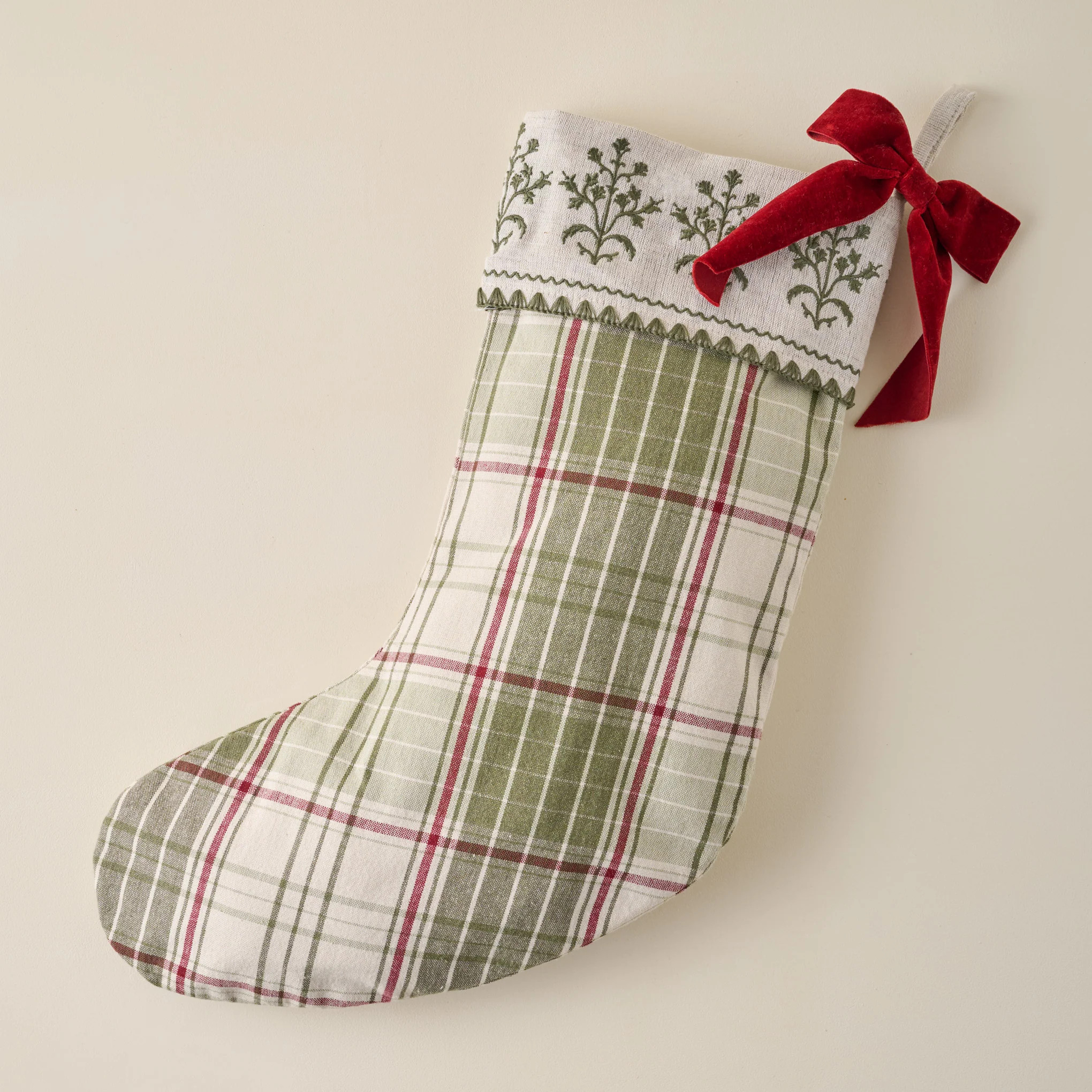 Vintage Festive Plaid Stocking | Magnolia