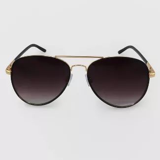Women's Aviator Metal Silhouette Sunglasses - Wild Fable™ Black | Target