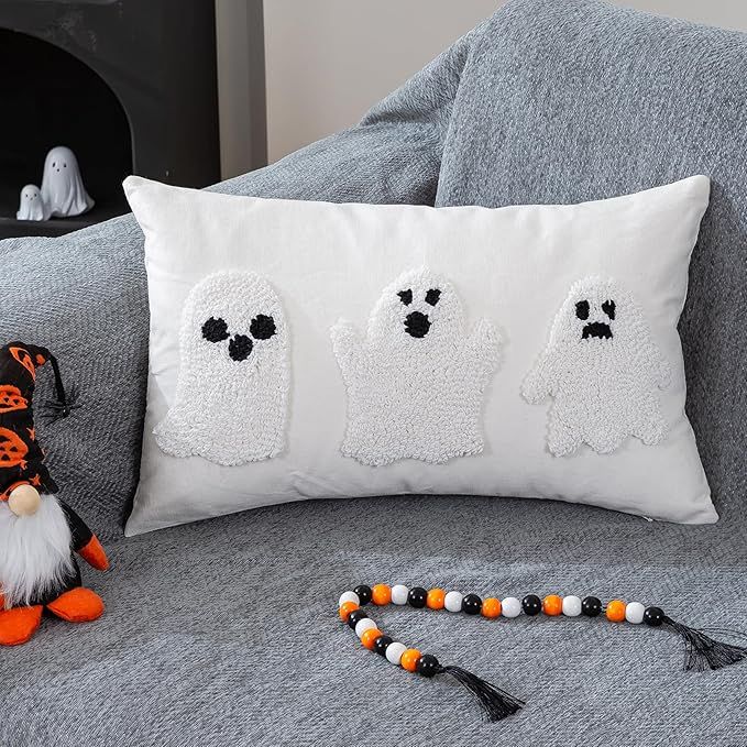 Halloween Pillow Covers Halloween Decorations 12x20 Inch Ghost Throw Pillow Covers Halloween Pill... | Amazon (US)