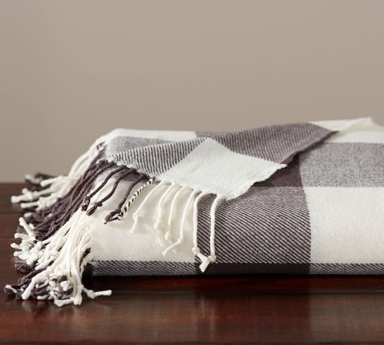 Buffalo Check Plaid Throw, 50x60", Gray | Pottery Barn (US)