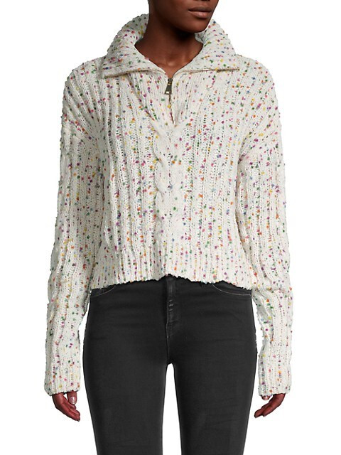 Printed Quarter-Zip Sweater | Saks Fifth Avenue OFF 5TH